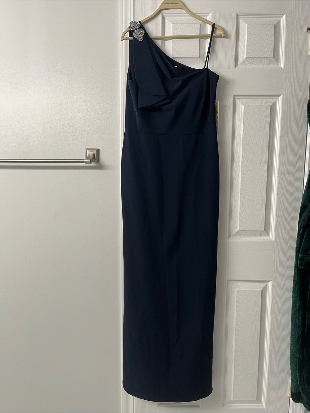 Long One-Shoulder Navy Blue Dress